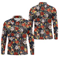 Cute Possums Hibiscus Flowers Golf Polo, Island Foliage Hawaiian Golf Shirt, Golf Tops For Men, Golfing Apparel