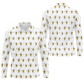 Cartoon Beer Mug Golfer Pattern Golf Polo Shirt, Polo Shirts For Men, Printed Golf Shirts