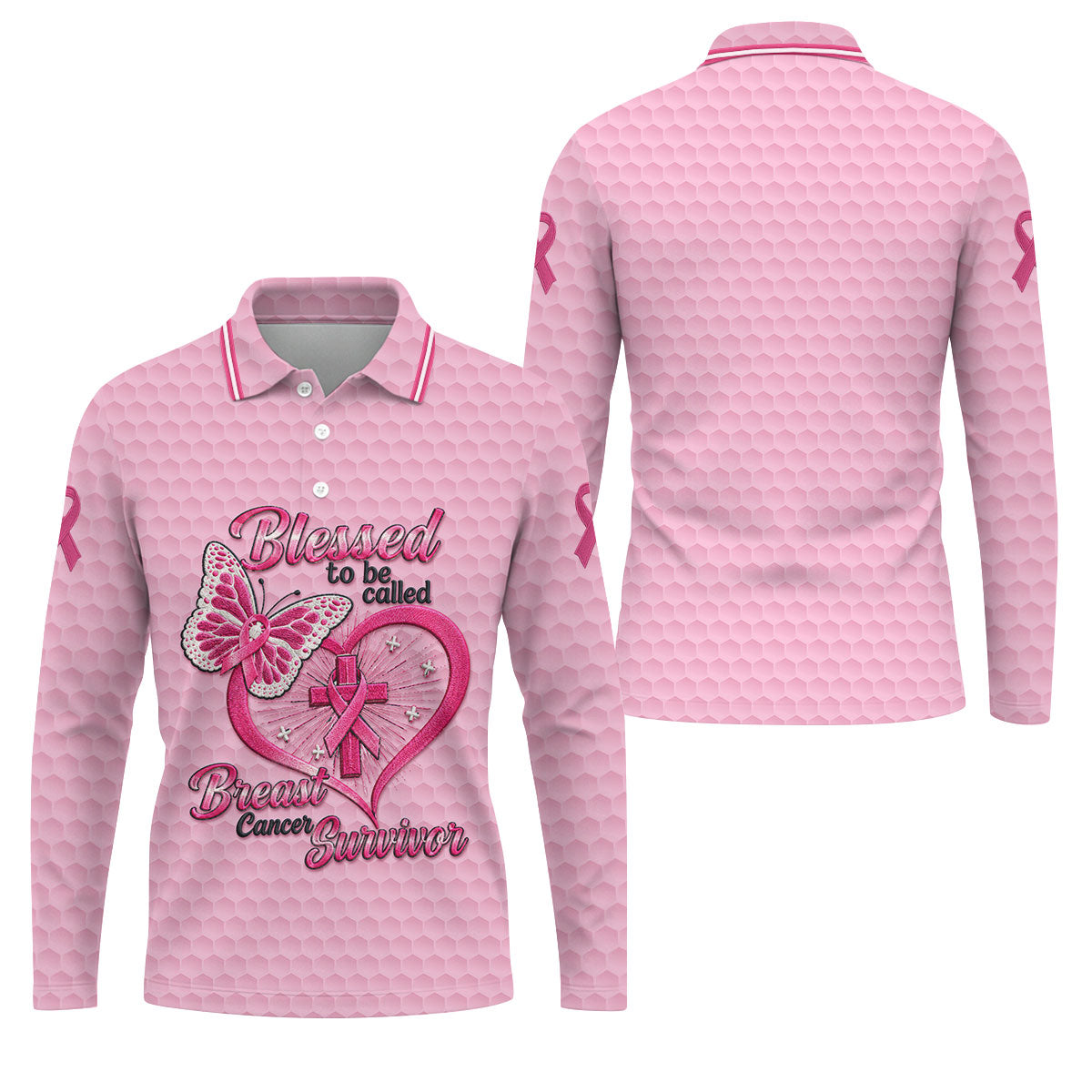 Blessed To Be Called Breast Cancer Survivor Golf Shirt, Mens Golf Polo, Golf Shirts For Men