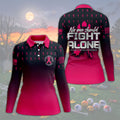 No One Should Fight Alone Breast Cancer Awareness Polo Shirt, Women's Golf Tops