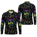Back To 80's Neon Pattern Hawaiian Golf Shirt, Tropical Vibe Men's Funny Golf Shirts