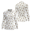 Expresso Martini Doodle Seamless Pattern Hawaiian Golf Shirt, Women's Golf Tops