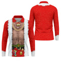 Funny Santa Gold Chain Christmas Golf Shirt, Mens Golf Polo, Golf Apparel For Men