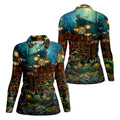 Pirate Life Tiki Pattern Hawaiian Golf Shirt, Women's Golf Tops, Ladies Golf Shirts