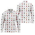 Abstract Peach Botanical Pattern Golf Shirt, Mens Golf Polo, Golf Apparel For Men