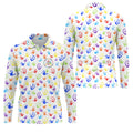 Accept Teach Understand Love Autism Awareness Colorful Handprint White Golf Shirt, Golf Shirts For Men