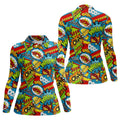 Funny Comic Pop Art Hawaiian Golf Shirt, Ladies Golf Tops, Golf Shirts For Women