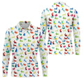 Colorful Bunny Funny Golf Shirt, Easter Bunny Pattern Golf Tops For Men, Golf Shirts For Men