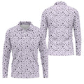 Light Purple Beer Brewing Icons Pattern Polo Shirt, Golf Apparel For Men, Printed Golf Shirts