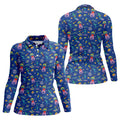 Surfing Alien Space Galaxy Hawaiian Golf Shirt, Golf Shirts For Women, Performance Golf Shirt