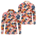 Colorful Watercolor Shell Pattern Golf Shirt, Golf Shirts For Men, Men's Golf Shirt, Polo Shirts For Men