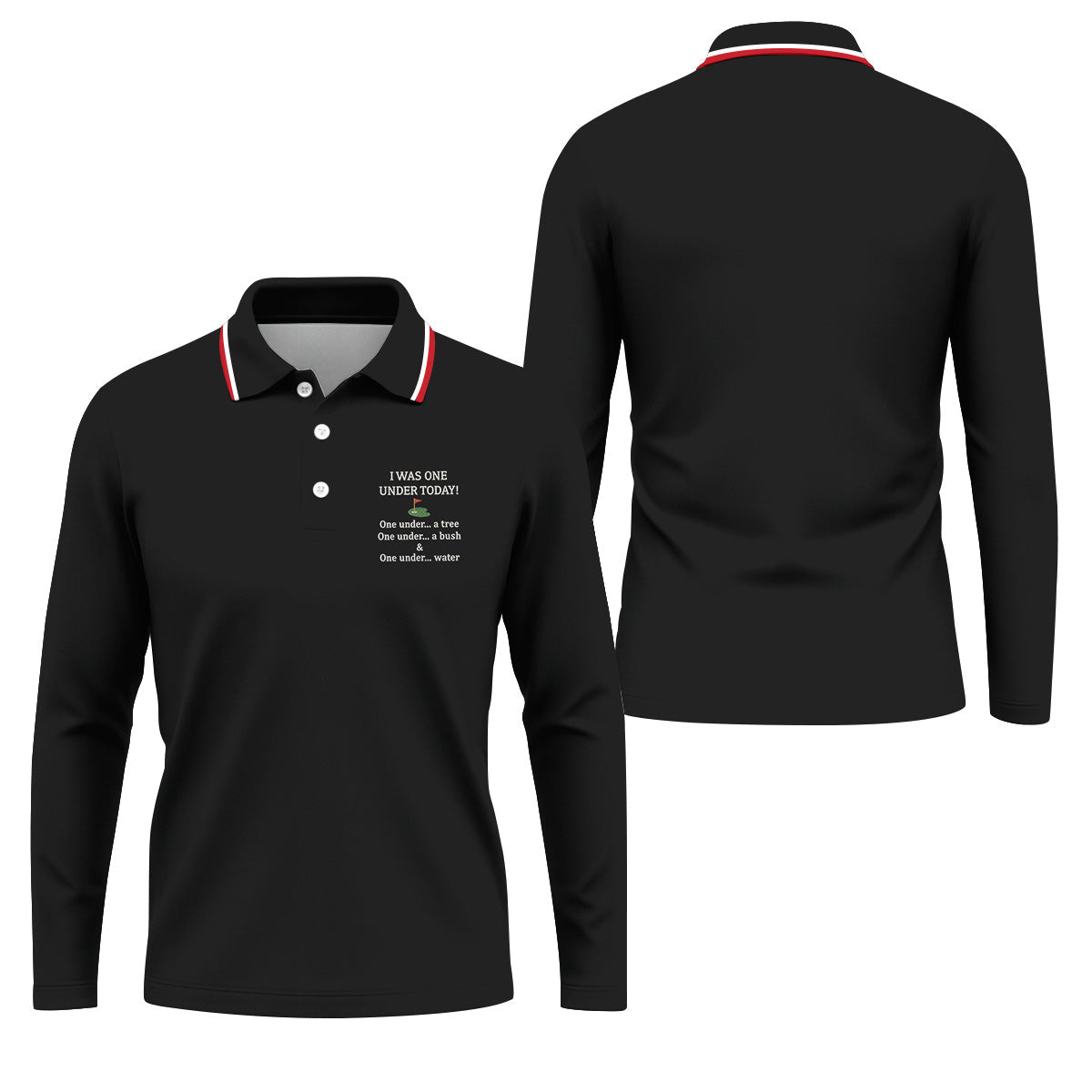 I Was One Under Today Black Golf Shirt, Funny Golf Shirt, Golf Shirts For Men, Polo Shirts For Men