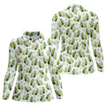 Funny Pickle Hawaiian Golf Shirt, Cartoon Style Women's Golf Tops, Ladies Golf Shirts