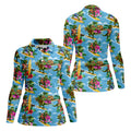 Hawaiian T Rex Surfboard Beach Hawaiian Golf Shirt, Golf Polo For Women, Printed Golf Shirt