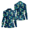 Funny Zombie Hulk Hand Tropical Golf Polo Shirt, Golf Shirts For Women, Women's Golf Apparel