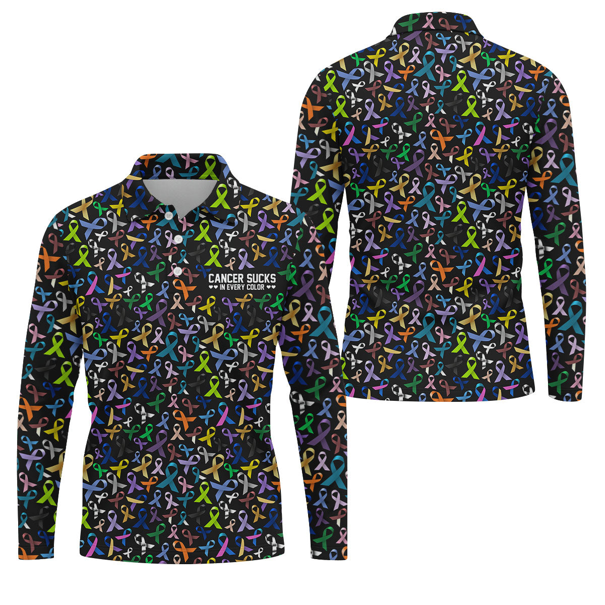 Cancer Sucks In Every Color Golf Shirt, Cancer Awareness Shirt, Couple Golf Shirt, Matching Golf Shirt