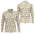 Cute Opossum Seamless Pattern Golf Tops For Men, Cute Golf Outfit, Polo Shirts For Men