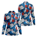 Fore Right Cold As Slice Golf And Beer Tropical Floral Golf Shirt For Women, Ladies Golf Shirts