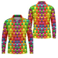 Colorful Interlaced Ribbon Pattern Hawaiian Golf Polo, Golf Tops For Men, Golfing Apparel