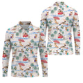 Summer Chihuahua Paradise Pattern Hawaiian Golf Polo, Golf Tops For Men, Golfing Apparel