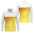 Cold Beer Print Men's Golf Polo Shirt, Beer Glass Pattern Design, Golf Shirts For Men