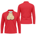 Red Funny Dickhead Faux Chest Golf Shirt, Golf Polo Shirts For Men, Mens Golf Apparel