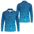 Rain Drops Blue Golf Shirt, Golf Tops For Men, Golf Shirts For Men, Polo Shirts For Men