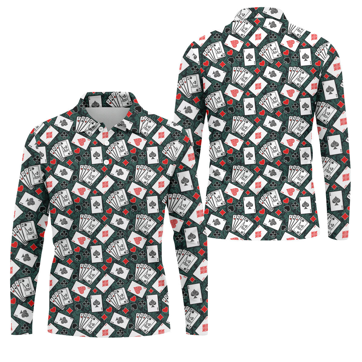 Funny F*ck Three Putts Cards Casino Themed Golf Tops For Men, Polo Shirts For Men, Golf Shirts For Men