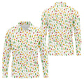 Tropical Vibe Hawaiian Pattern White Golf Shirt, Golf Tops For Men, Golf Gift For Men