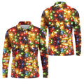 Colorful Christmas Lights Men's Golf Polo Shirts, Christmas Golf Shirt, Golf Gift For Men, Polo Shirts For Men