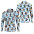 Funny Surfing Santa Bigfoot Christmas Polo Shirt, Mens Golf Polo, Hawaiian Golf Shirt