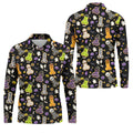 Funny Adult Halloween Cookie Pattern Polo Shirt, Men's Golf Shirt, Printed Golf Shirts