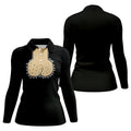 Black Funny Dickhead Faux Chest Golf Shirt, Women's Golf Tops, Ladies Golf Shirts