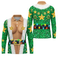 Green Santa Gold Stars Christmas Golf Shirt, Mens Golf Shirts, Mens Polo Shirts