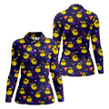 Funny Rubber Duck Retro Pattern Hawaiian Golf Shirt, Women's Golf Tops, Ladies Golf Shirts