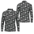 Dark Grim Reaper Skull Pattern Golf Polo Shirt, Mens Golf Polo, Golf Apparel For Men