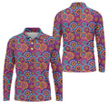 Colorful Mandala Floral Pattern Zip Hoodie, Graphic Zip Hoodie, Hooded Sweatshirt For Men