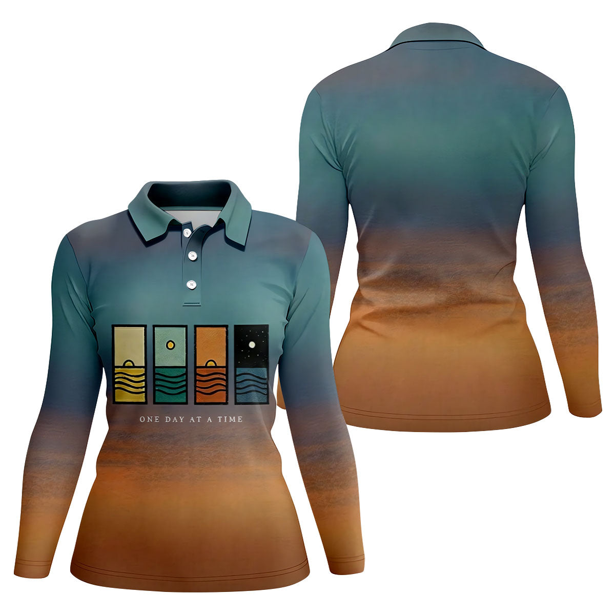 One Day At A Time Mental Health Suicide Prevention Abstract Women’s Golf Polo, Women’s Golf Apparel
