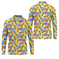 Watercolor Pineapple Tropical Pattern Design Hawaiian Golf Shirt, Golf Shirts For Men, Polo Shirts For Men