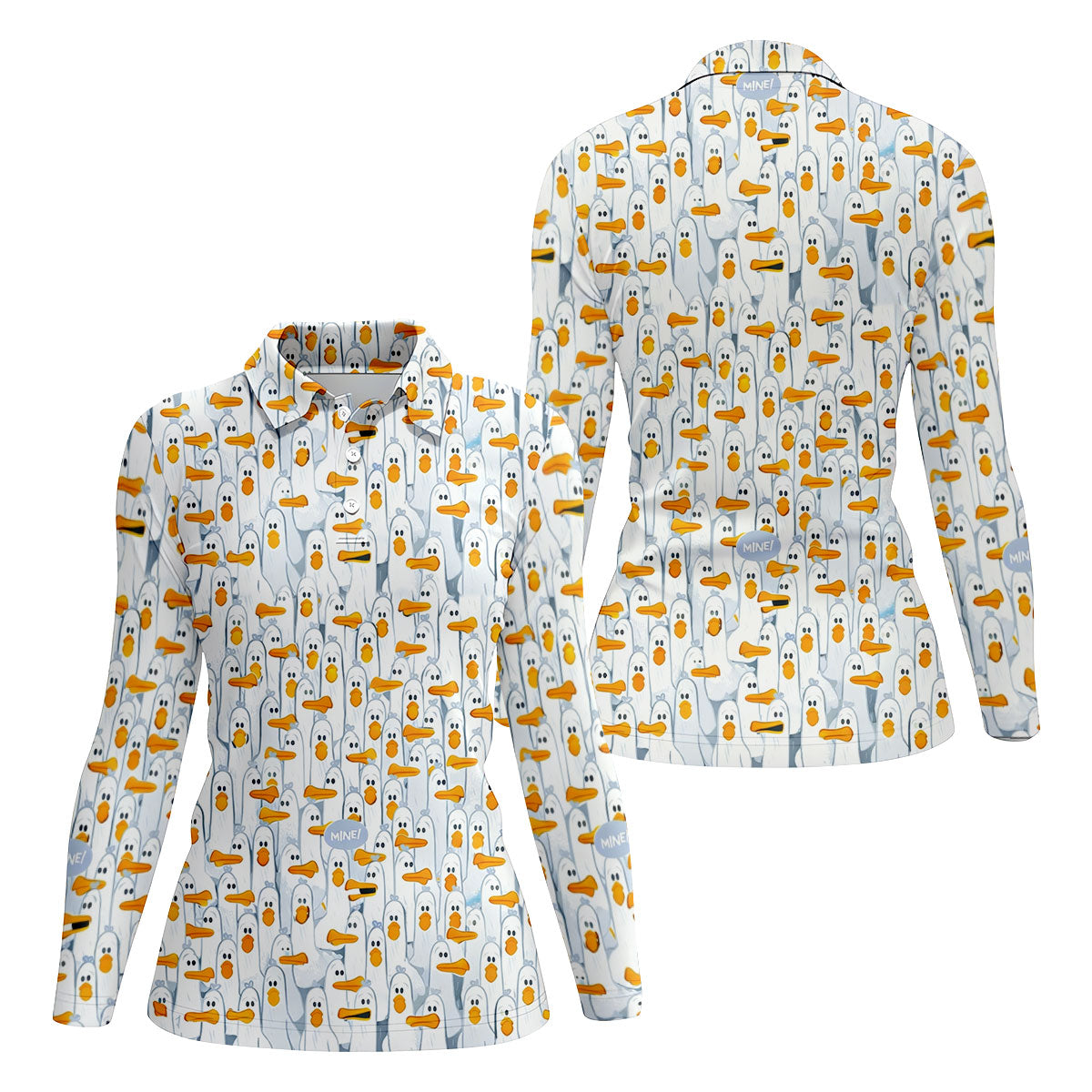 Mine Mine Mine Golf Shirt, Funny Seagull Beach Pattern, Golf Shirt For Women