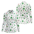 Retro Video Game Golf Theme Hawaiian Golf Shirt, Women's Golf Tops, Ladies Golf Shirts