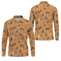 Vintage Black Cat Halloween Pattern Polo Shirt, Mens Golf Polo, Golf Apparel For Men