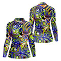 Blue And Green Fluid Art Cool Golf Shirt, Women's Golf Tops, Ladies Golf Shirts, Women's Polo Shirt