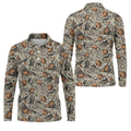 Vintage Pumpkin Skull Halloween Golf Shirt, Golf Shirts For Men, Golf Apparel For Men