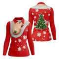 Funny Santa Costume Snowflake Christmas Golf Shirt, Women's Golf Tops, Printed Golf Shirt