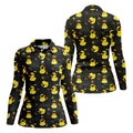 Yellow Rubber Duck Fun Women's Golf Shirts, Black Golf Shirt, Ladies Golf Shirts, Women's Polo Shirt