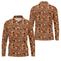 Southwest Desert Taco Skull Pattern Hawaiian Golf Shirt, Golf Tops For Women, Performance Golf Shirt