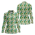 Mini Golf Course Seamless Pattern Women's Golf Tops, Performance Golf Polos, Ladies Golf Shirts