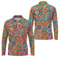 Colorful Abstract Circle Pattern Polo Shirt, Printed Golf Shirts, Hawaiian Golf Shirt, Mens Polo Shirts