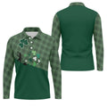 Green Checkered Leprechaun Shamrock St Patrick's Day Golf Shirt, Performance Golf Shirt, Polo Shirts For Men